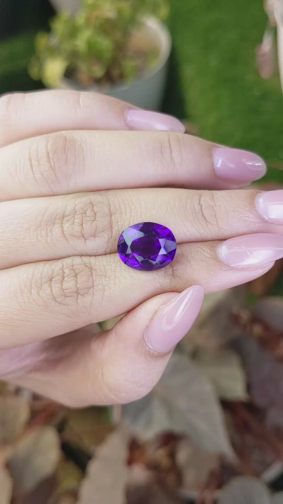 5.92 Ct. Purple Amethyst from Brazil Size Video