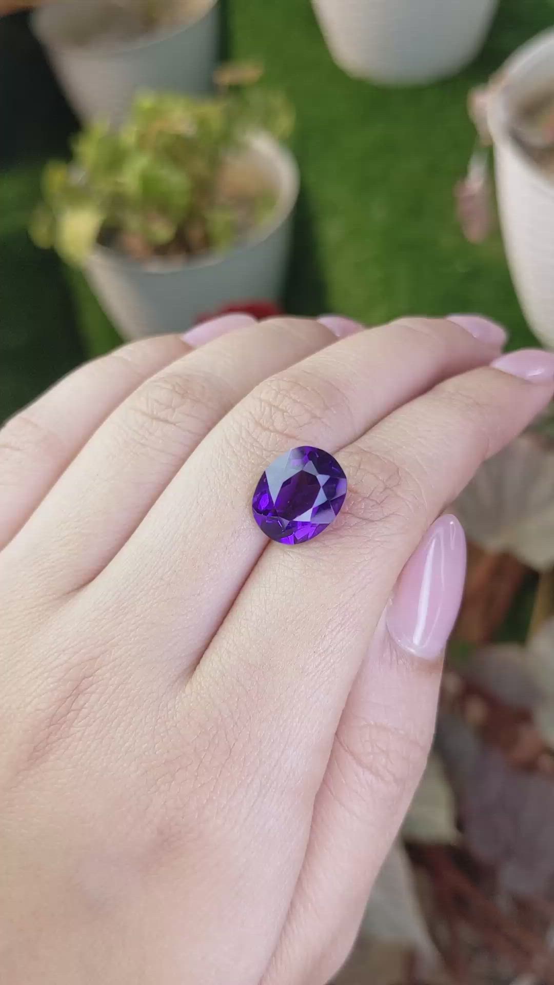 5.92 Ct. Purple Amethyst from Brazil Size Video