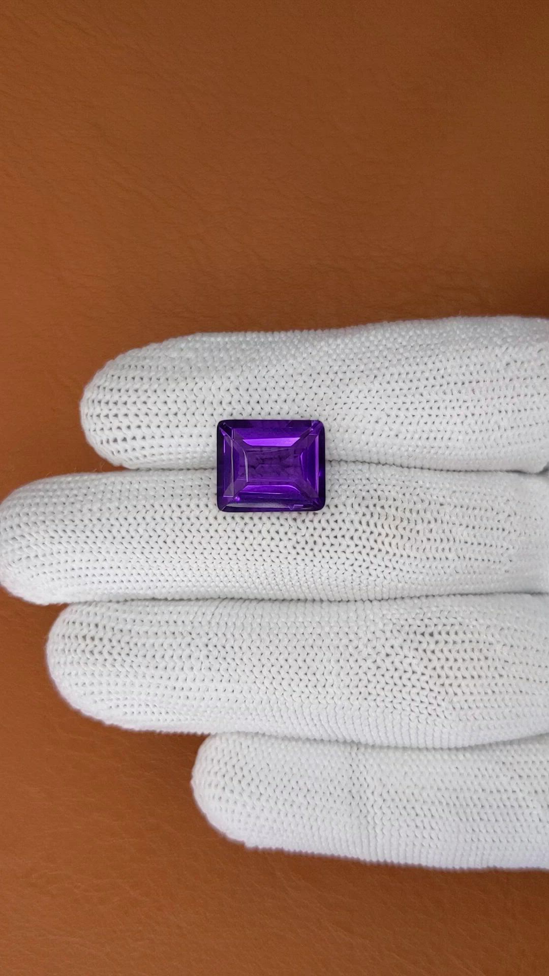 7.17 Ct. Purple Amethyst from Brazil Size Video