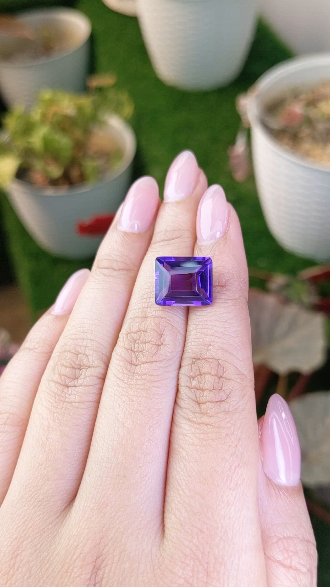 7.17 Ct. Purple Amethyst from Brazil Size Video