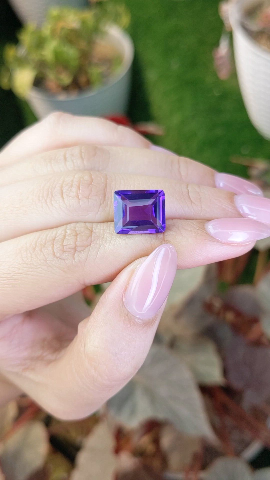 7.17 Ct. Purple Amethyst from Brazil Size Video