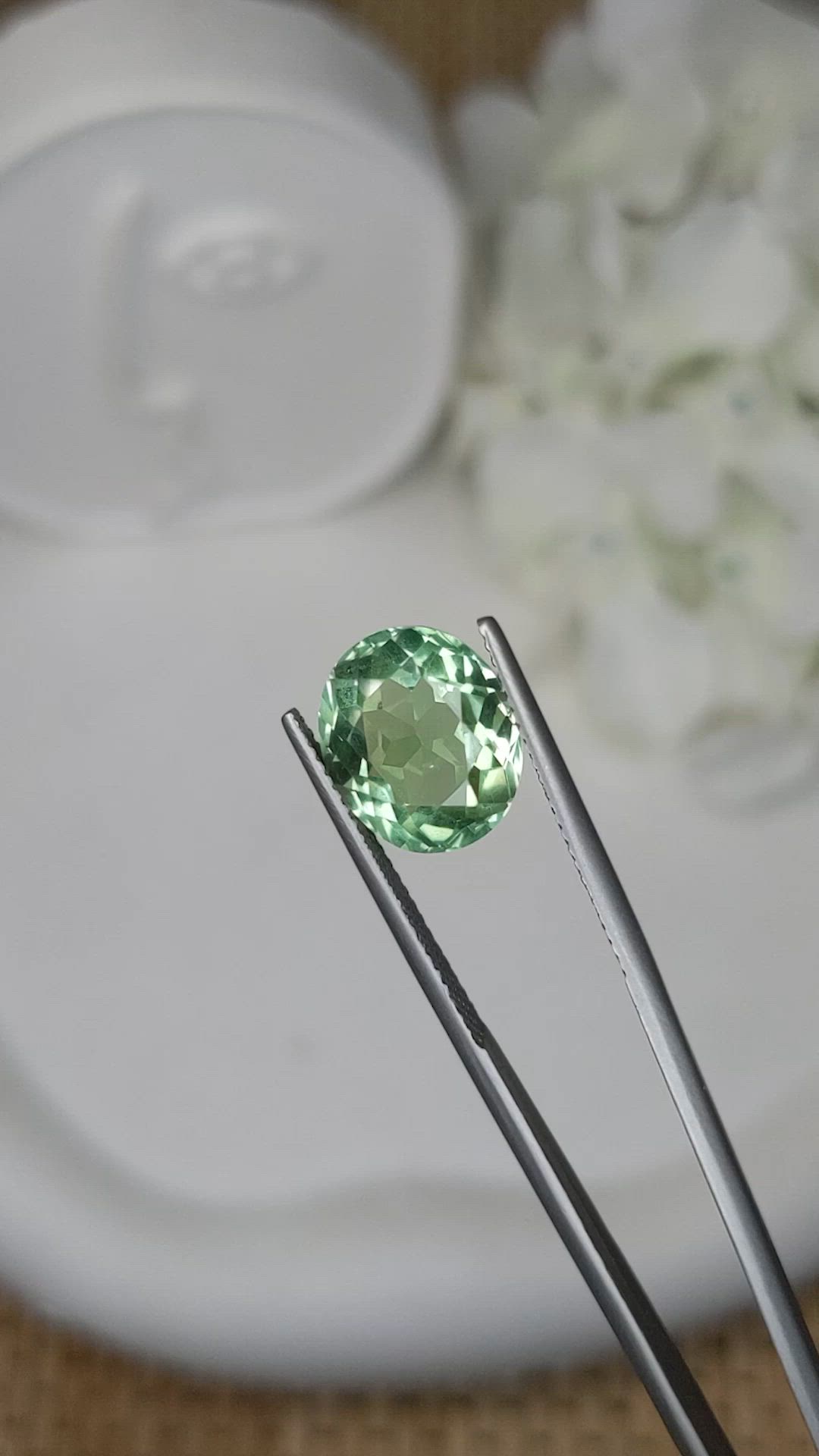 5.33 Ct. Green Prasiolite from Brazil Size Video