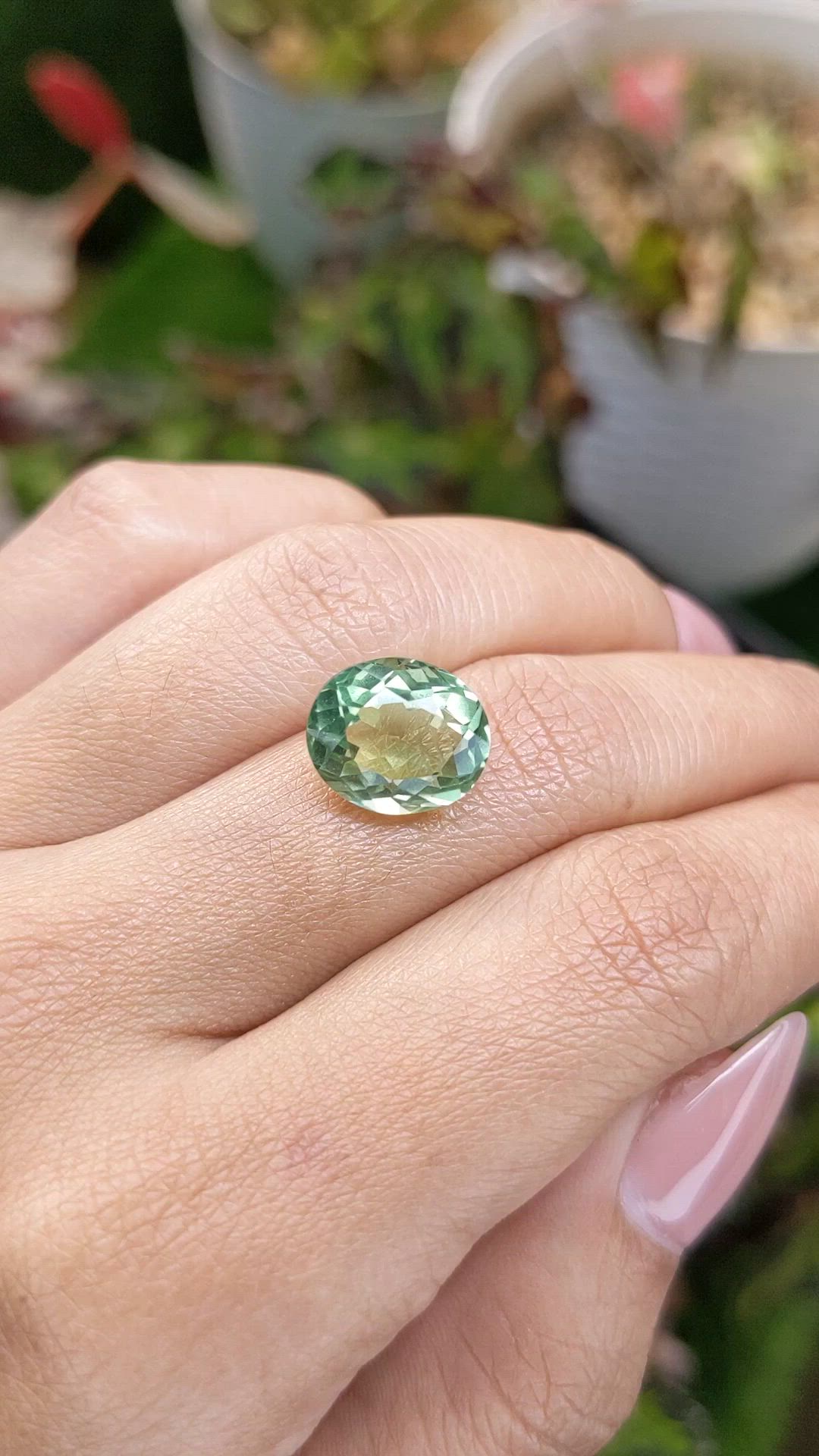 5.33 Ct. Green Prasiolite from Brazil Size Video