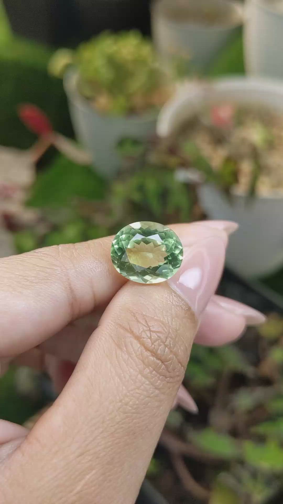 7.30 Ct. Green Prasiolite from Brazil Size Video