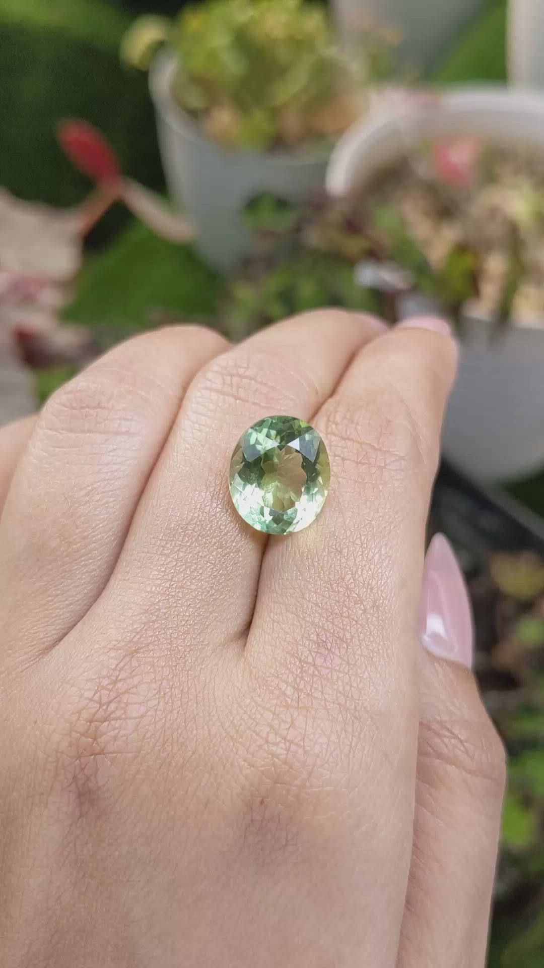7.30 Ct. Green Prasiolite from Brazil Size Video