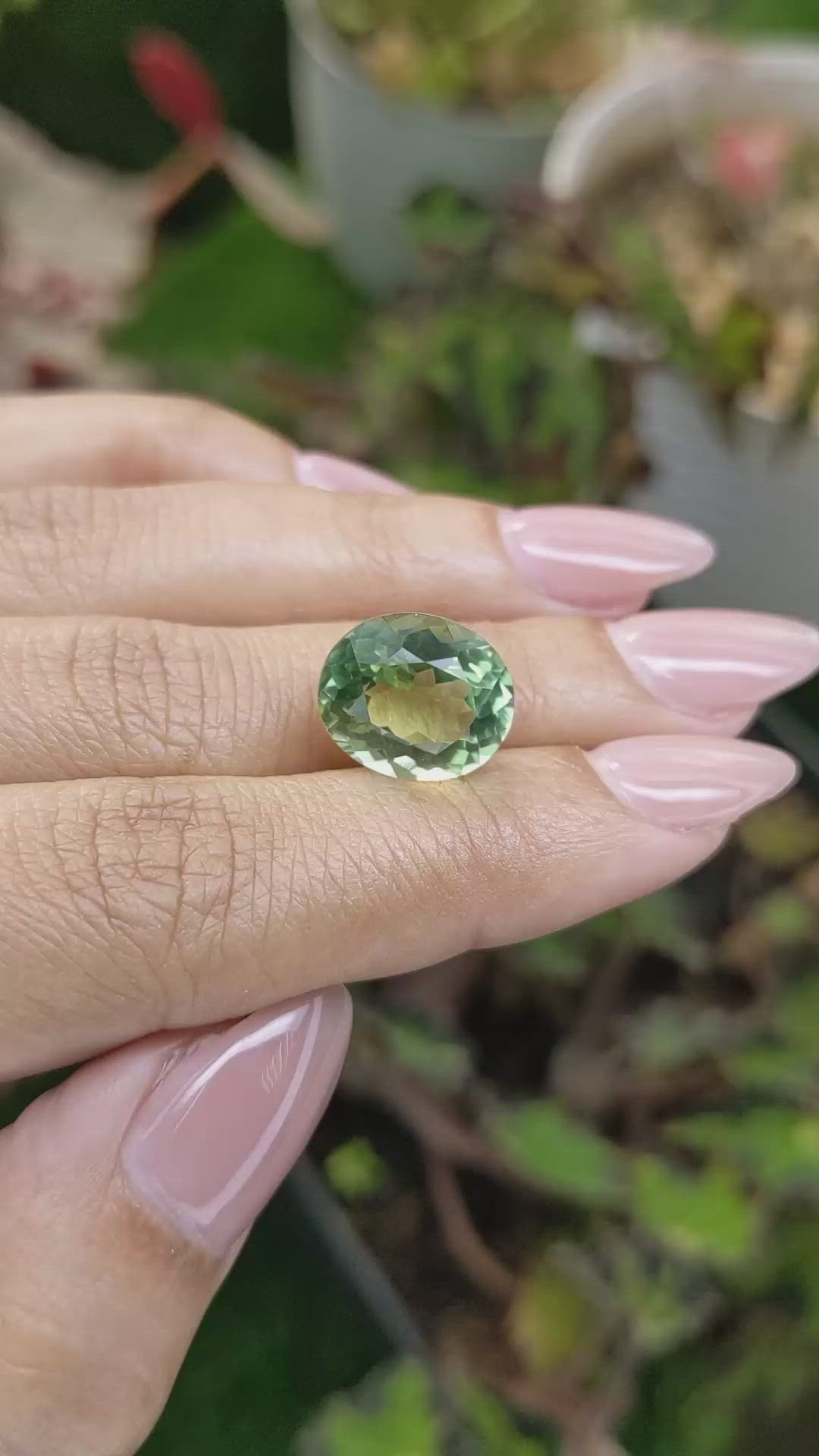 7.30 Ct. Green Prasiolite from Brazil Size Video