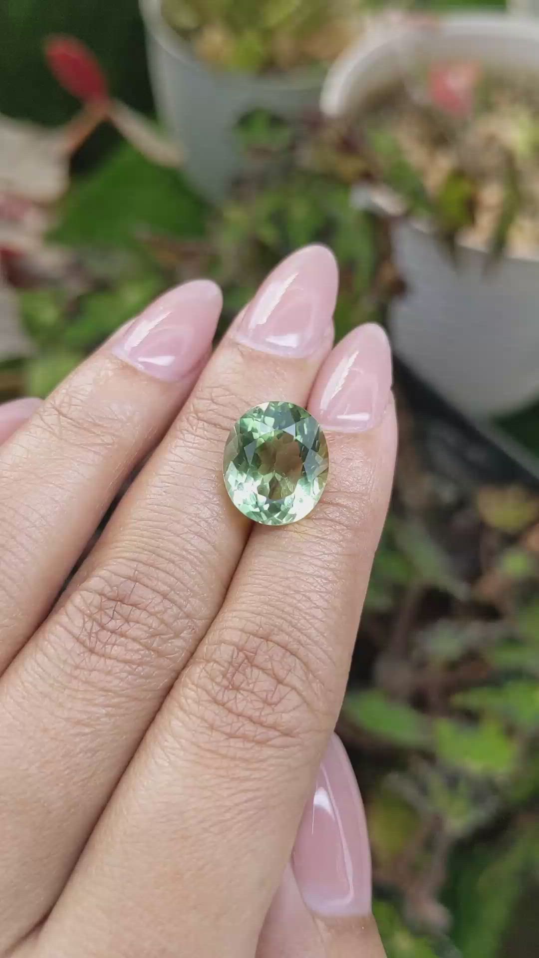 7.30 Ct. Green Prasiolite from Brazil Size Video