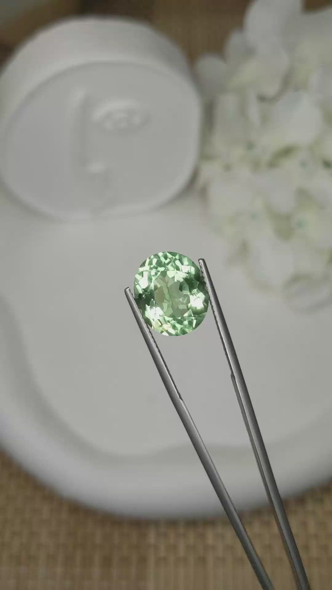 7.30 Ct. Green Prasiolite from Brazil Size Video