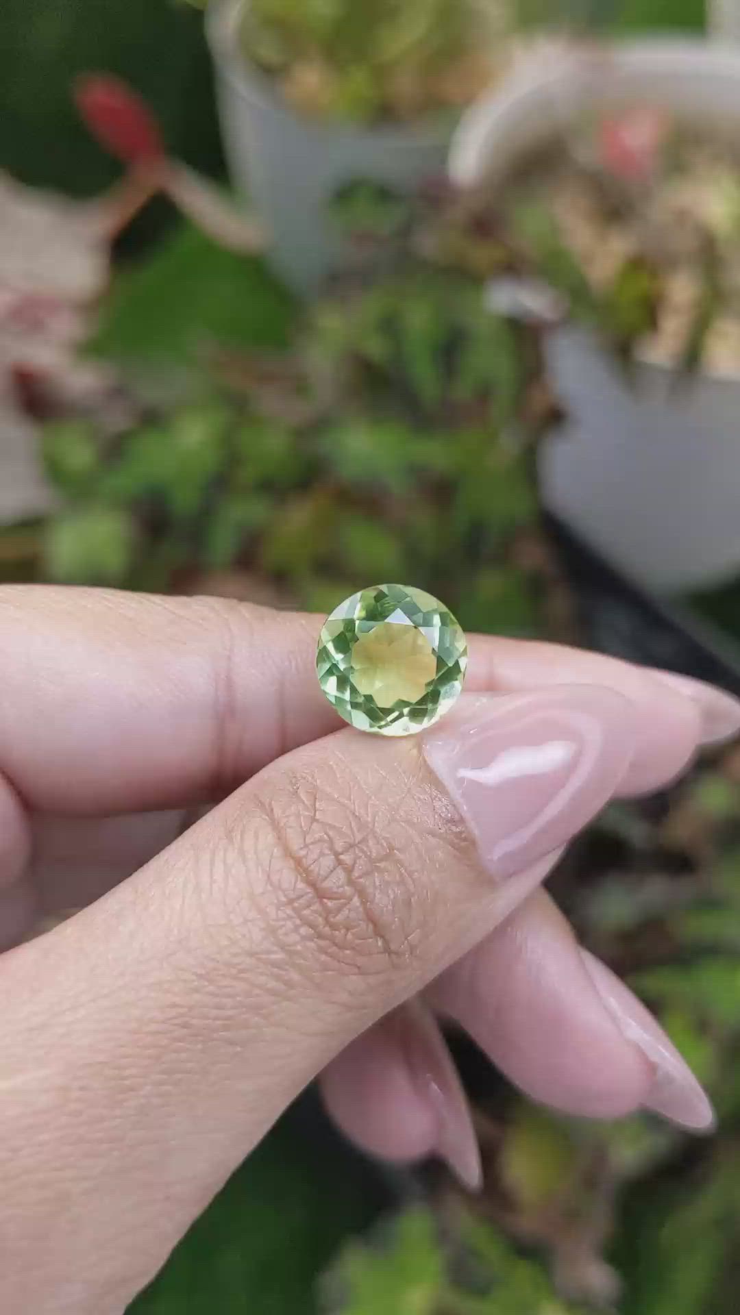 5.44 Ct. Green Prasiolite from Brazil Size Video