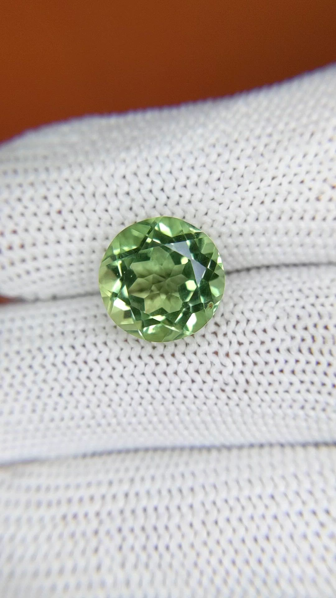 5.26 Ct. Yellowish Green Prasiolite from Brazil Size Video