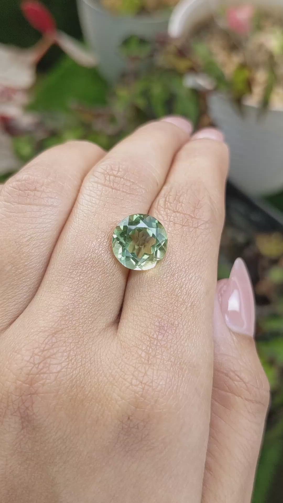 5.26 Ct. Yellowish Green Prasiolite from Brazil Size Video
