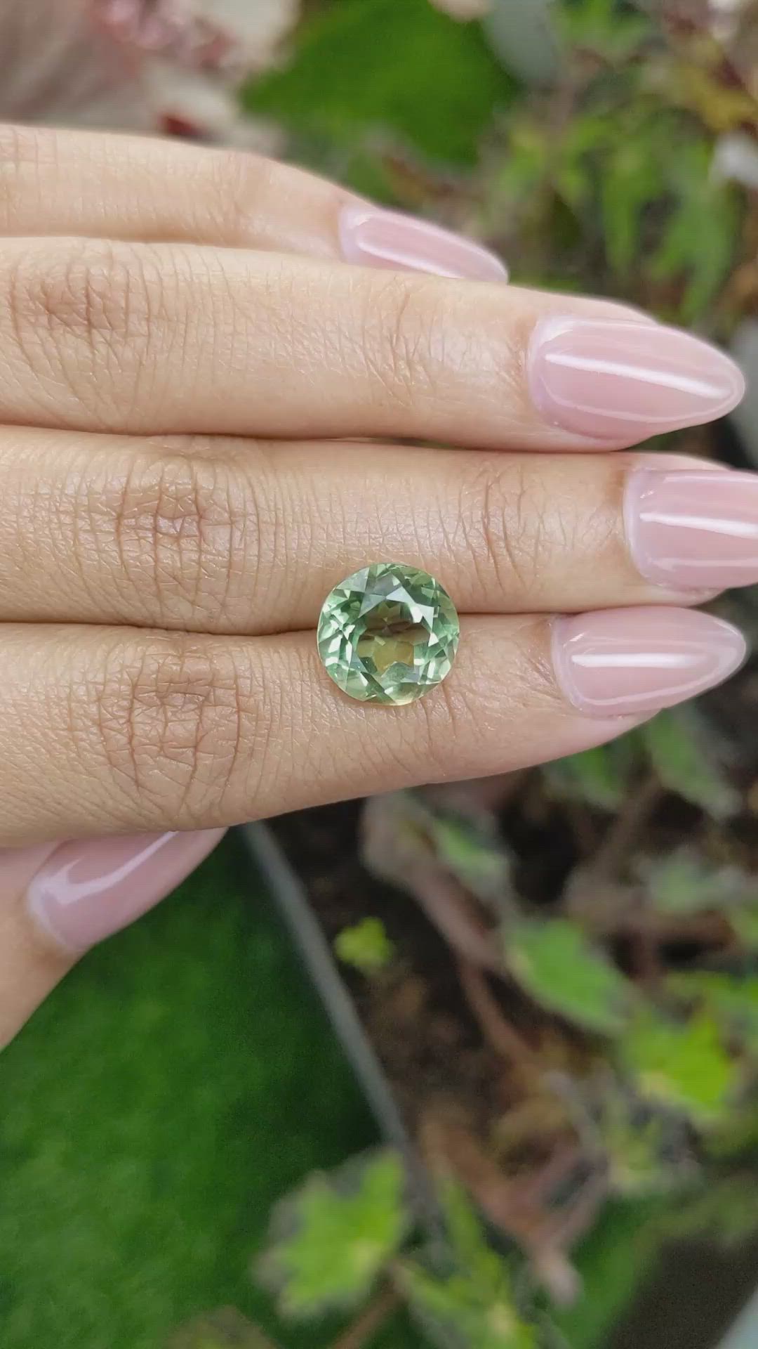 5.26 Ct. Yellowish Green Prasiolite from Brazil Size Video