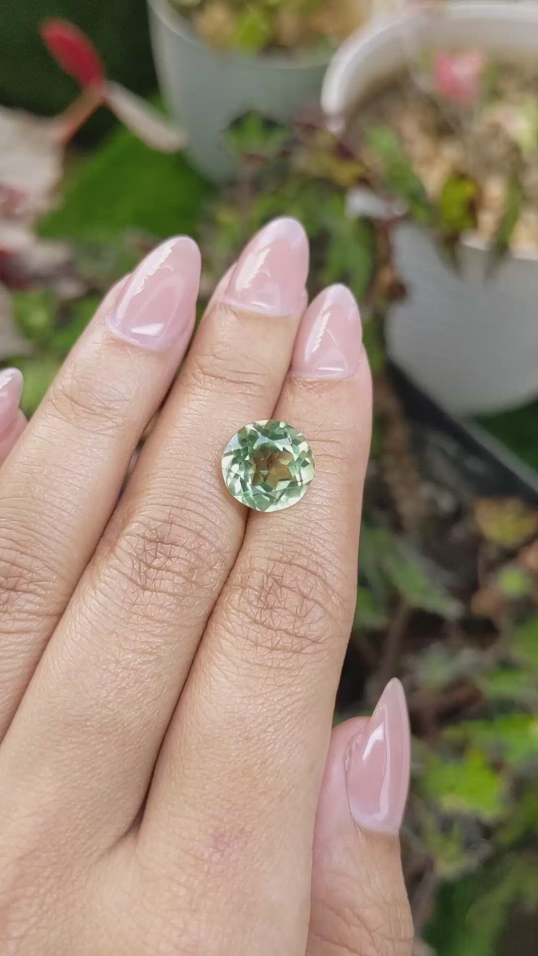 5.26 Ct. Yellowish Green Prasiolite from Brazil Size Video
