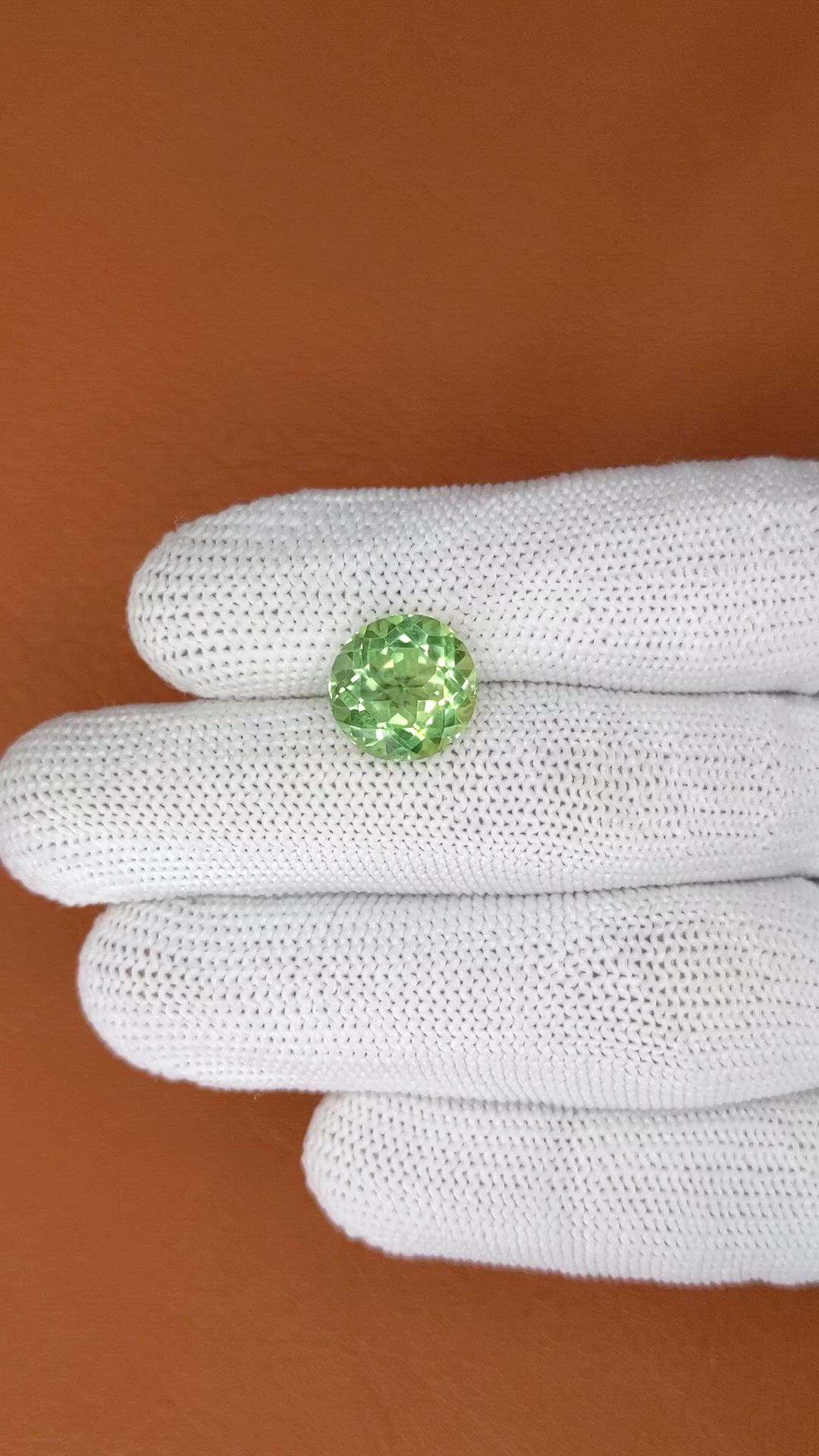 5.57 Ct. Yellowish Green Prasiolite from Brazil Size Video