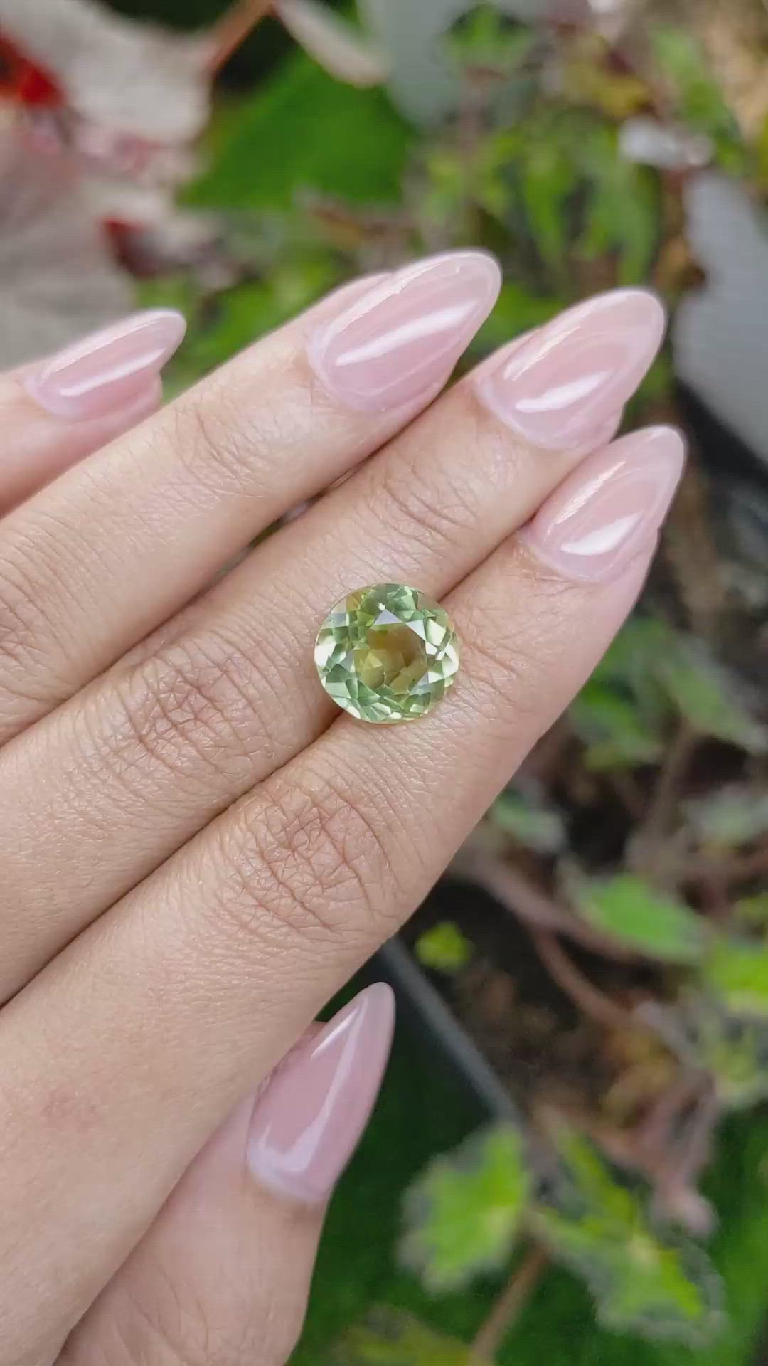 5.77 Ct. Yellowish Green Prasiolite from Brazil Size Video