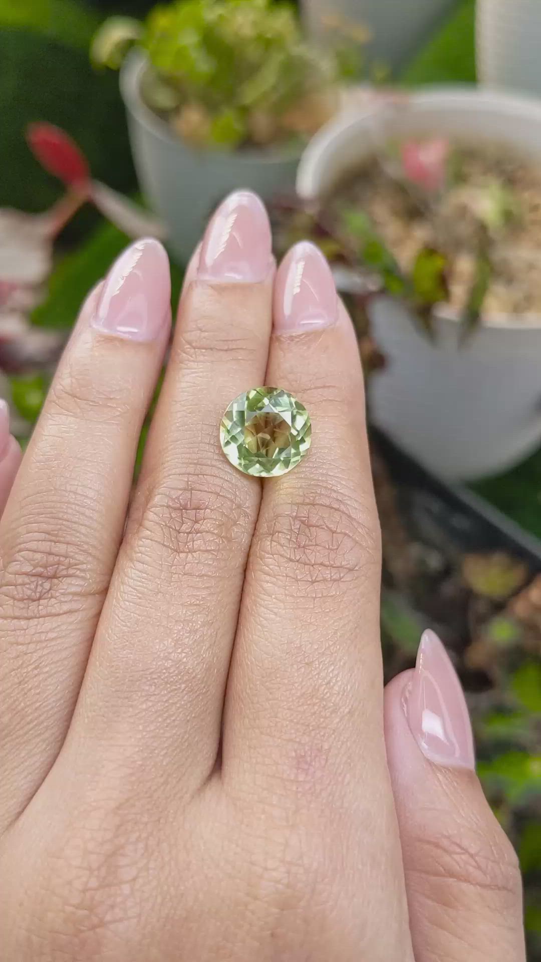 5.77 Ct. Yellowish Green Prasiolite from Brazil Size Video