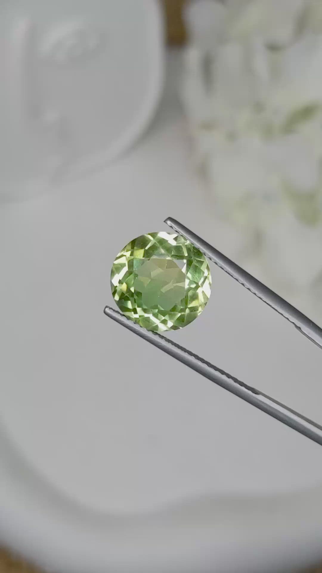 5.77 Ct. Yellowish Green Prasiolite from Brazil Size Video