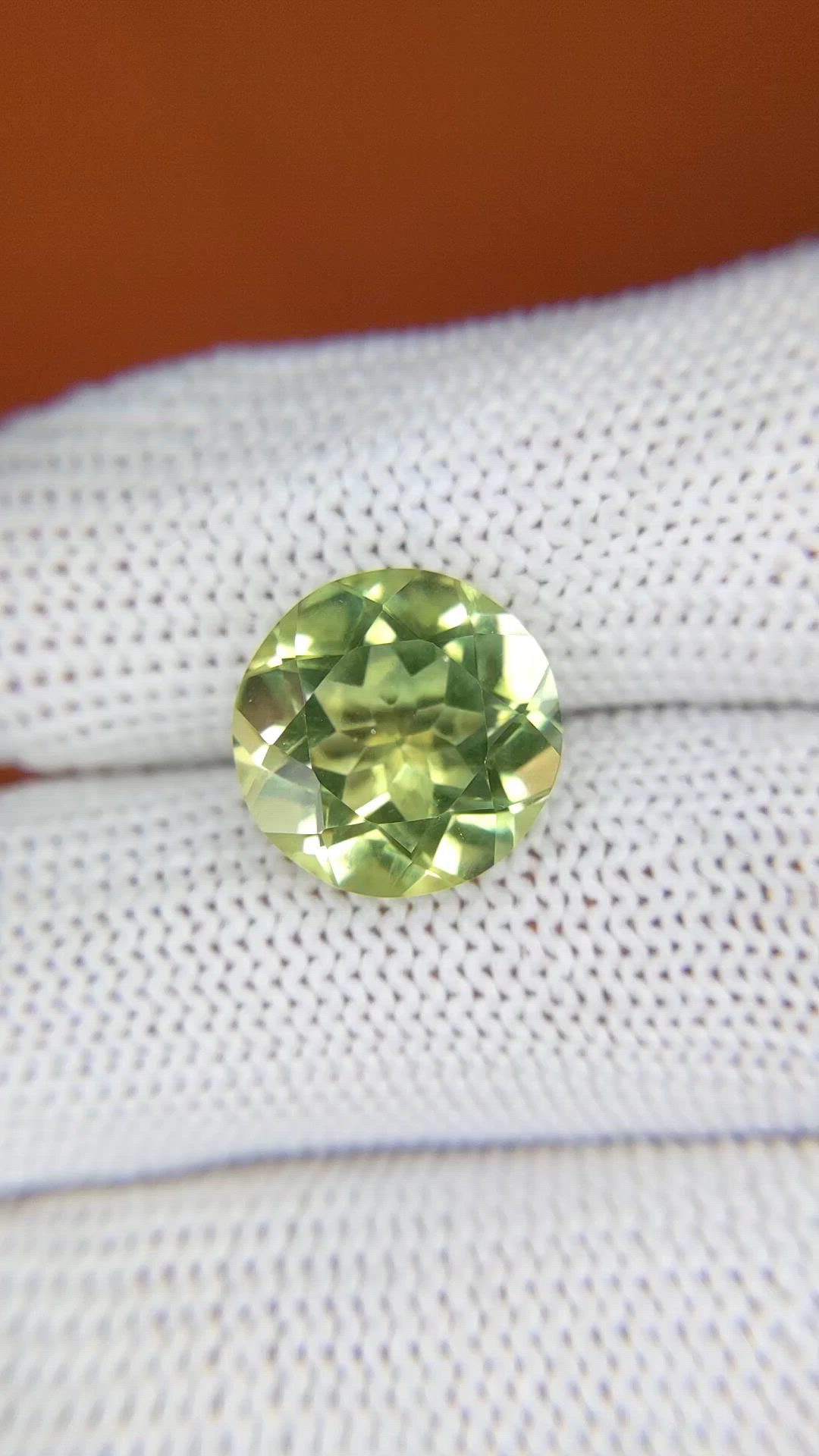 6.19 Ct. Yellowish Green Prasiolite from Brazil Size Video
