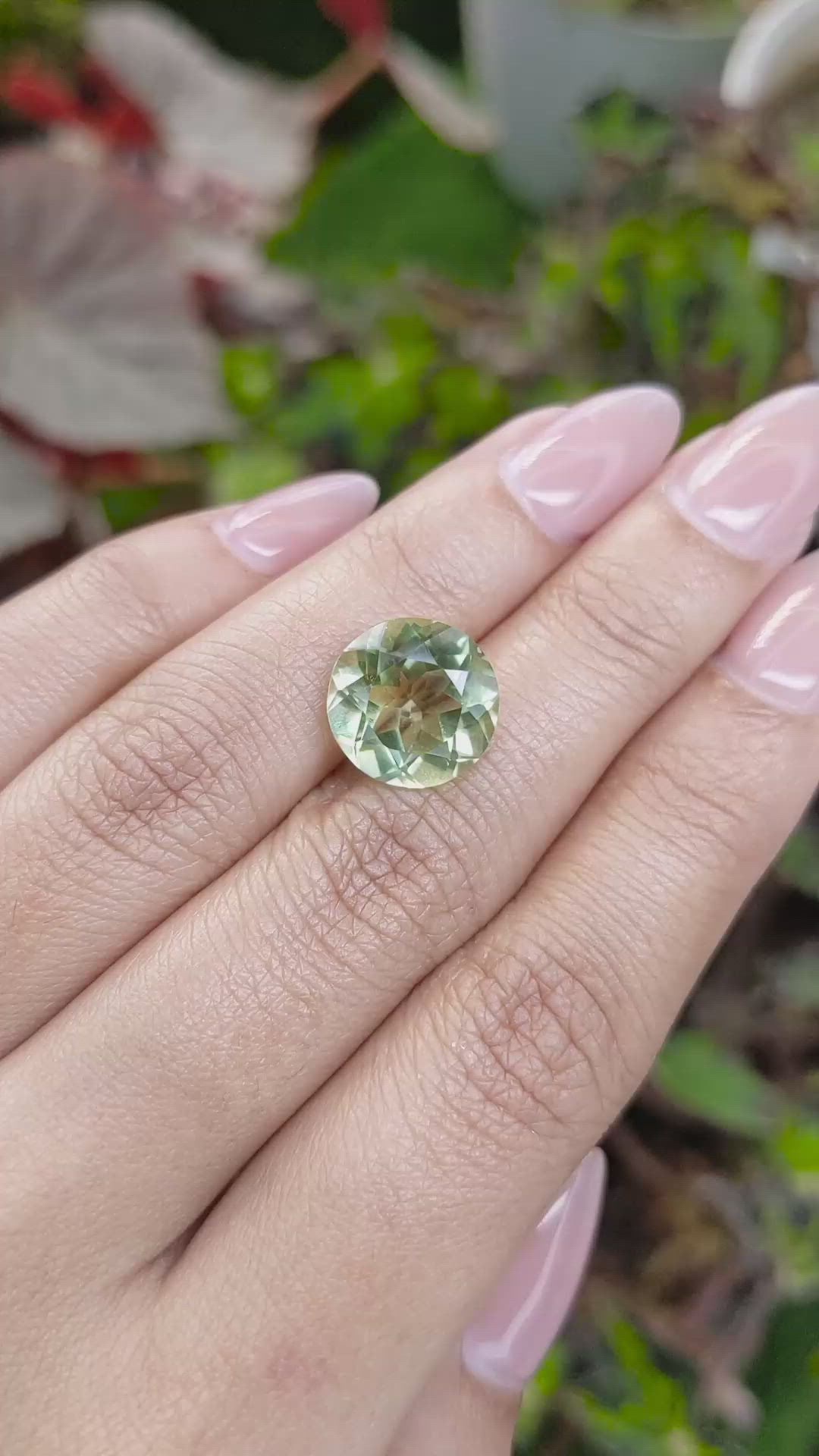6.19 Ct. Yellowish Green Prasiolite from Brazil Size Video