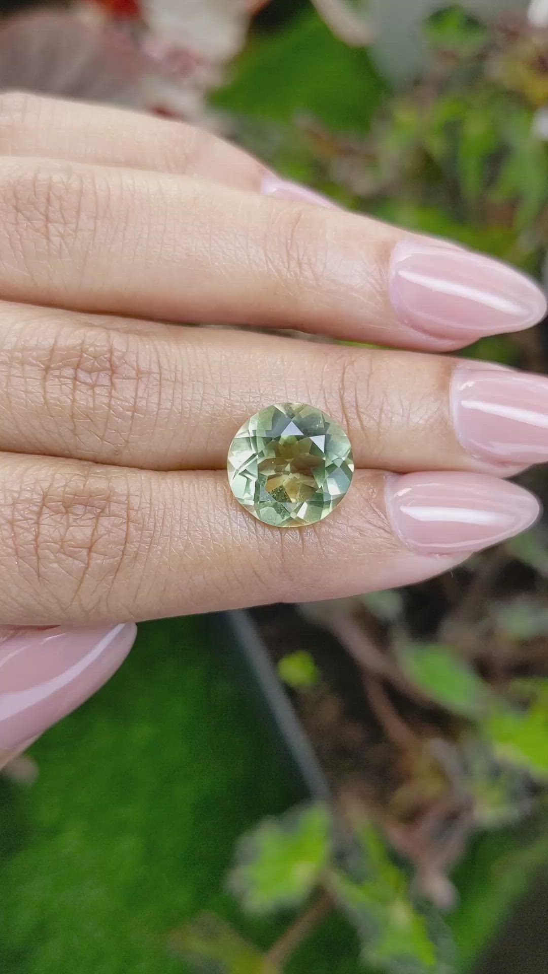 6.19 Ct. Yellowish Green Prasiolite from Brazil Size Video