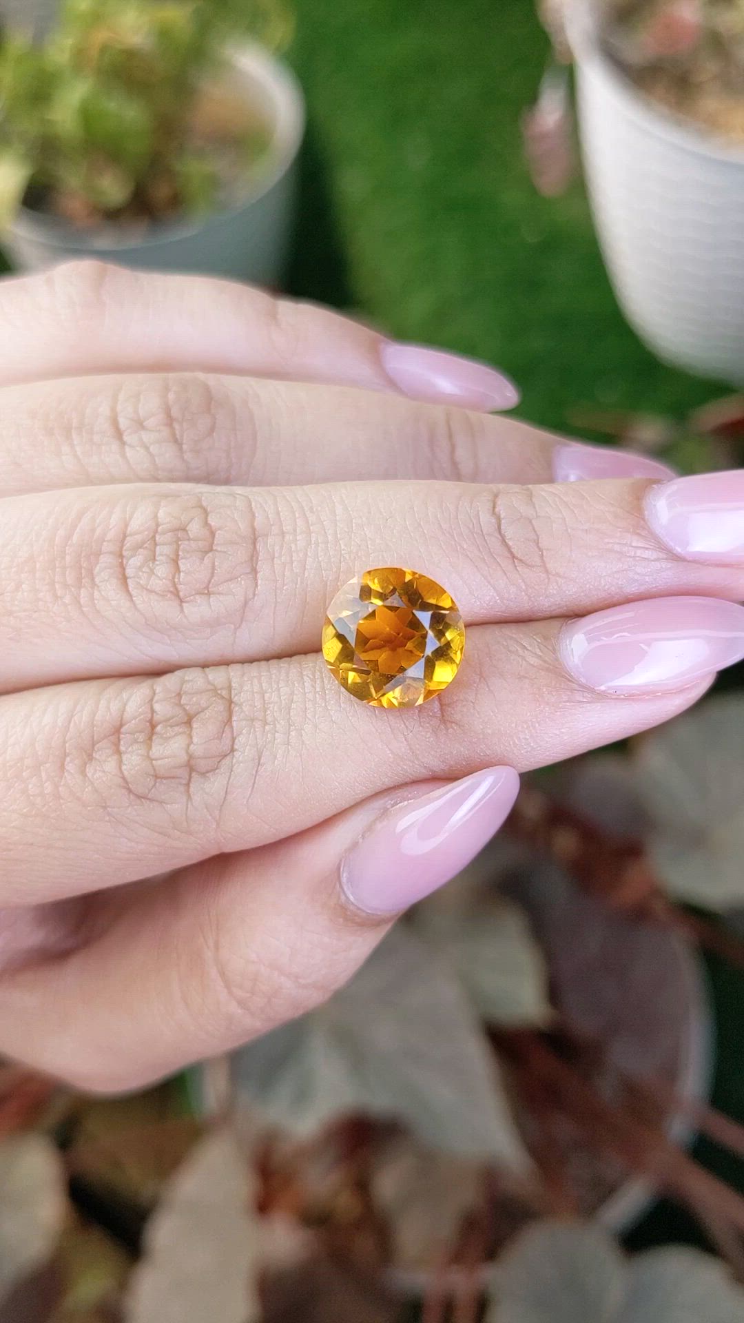5.14 Ct. Yellowish Orange Citrine from Brazil Size Video