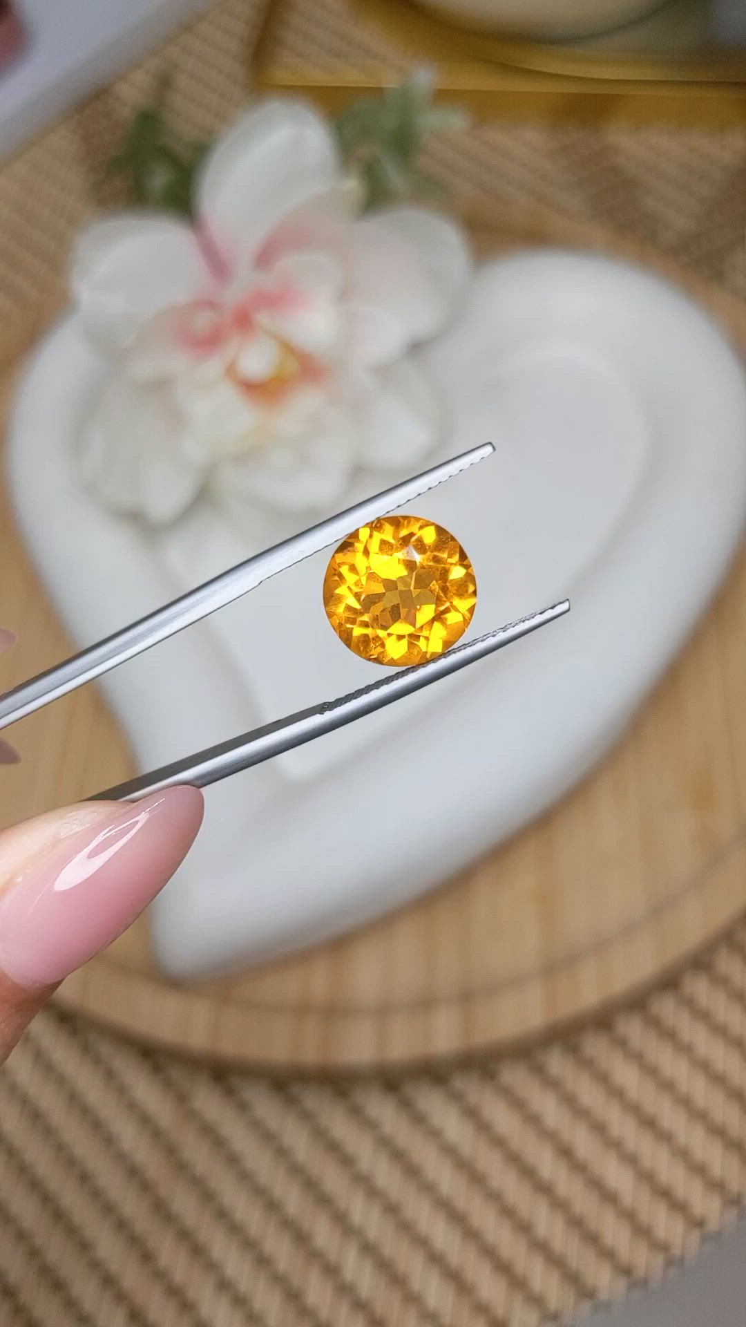 5.14 Ct. Yellowish Orange Citrine from Brazil Size Video