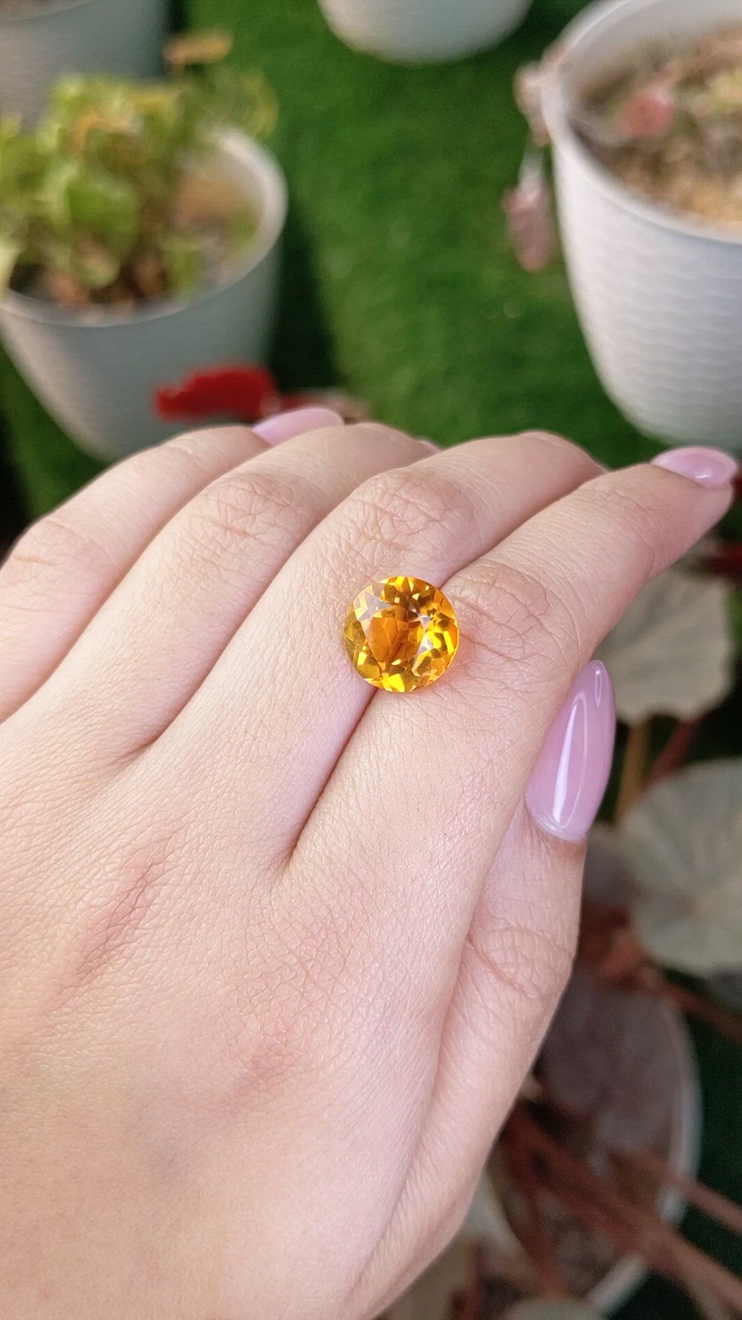 5.14 Ct. Yellowish Orange Citrine from Brazil Size Video