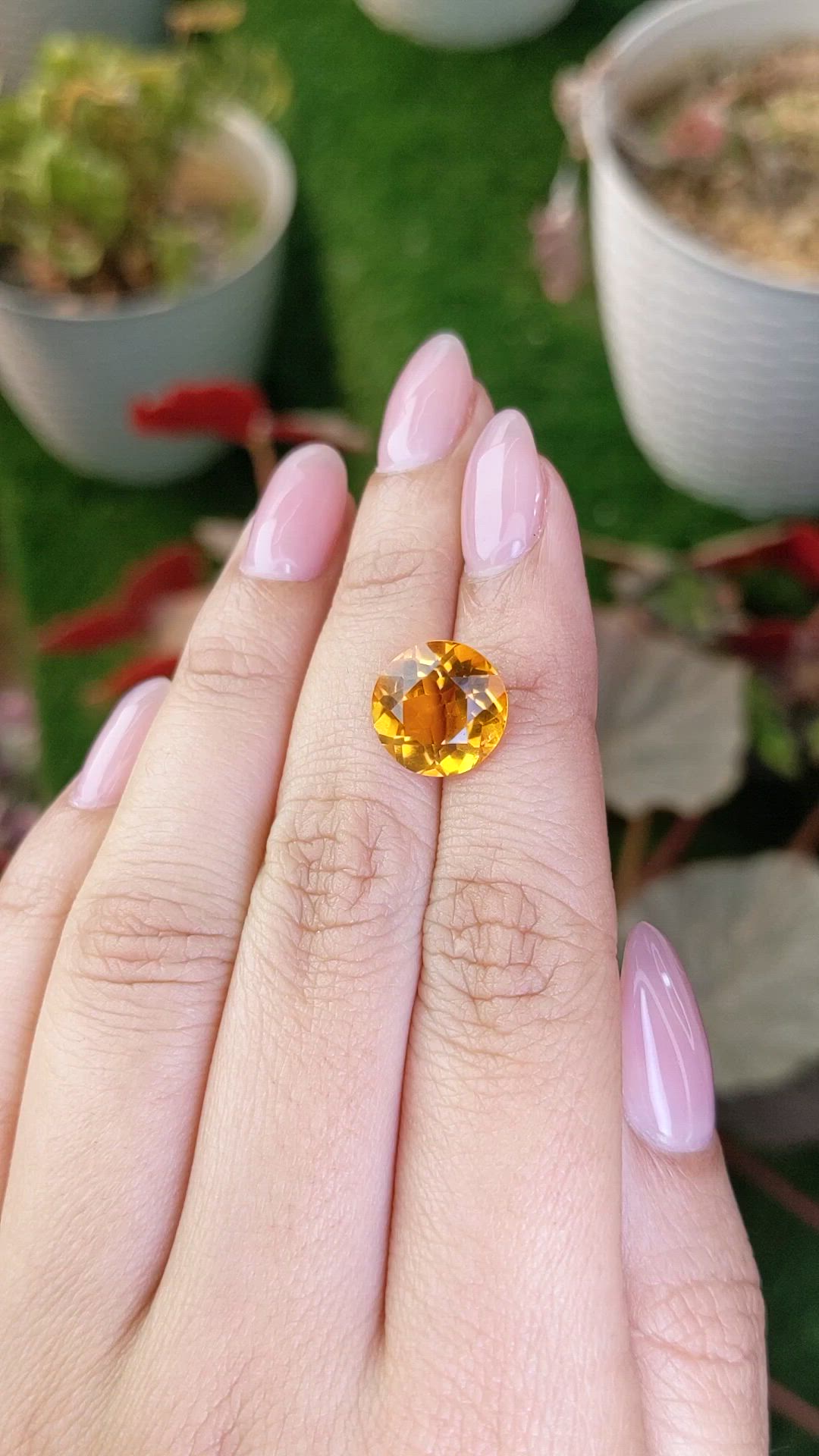5.14 Ct. Yellowish Orange Citrine from Brazil Size Video