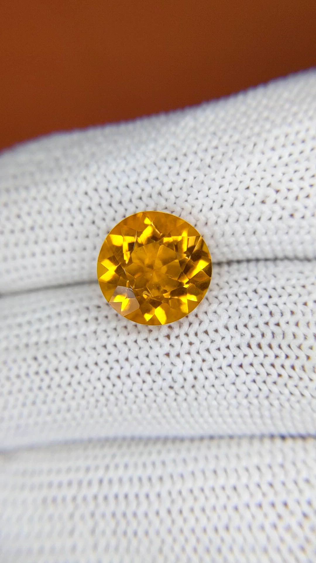 4.77 Ct. Orangish Yellow Citrine from Brazil Size Video