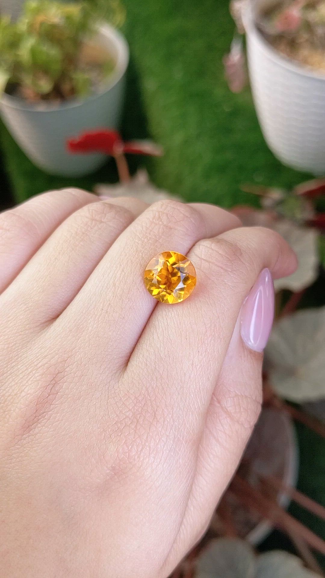 4.77 Ct. Orangish Yellow Citrine from Brazil Size Video