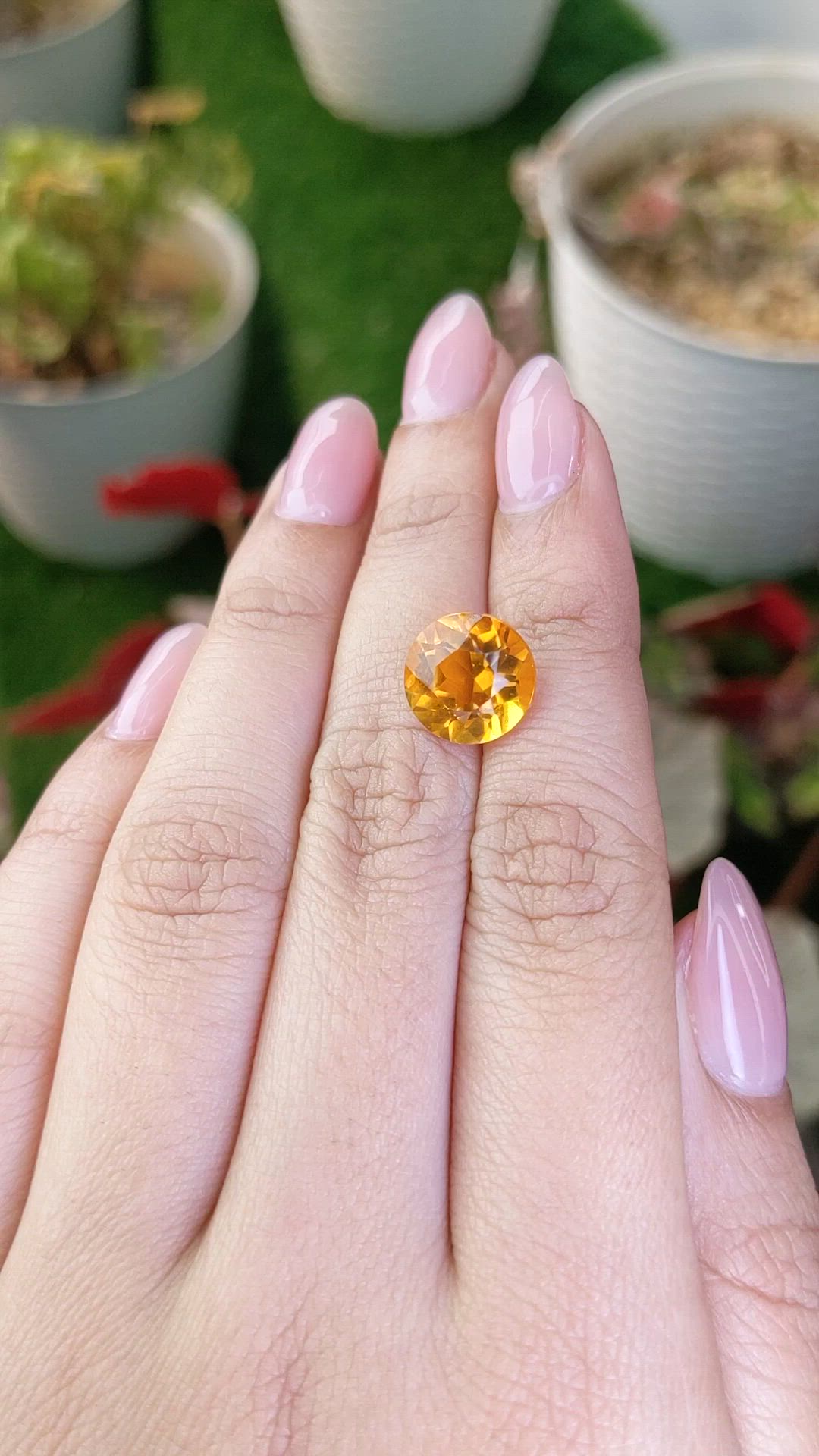 4.77 Ct. Orangish Yellow Citrine from Brazil Size Video