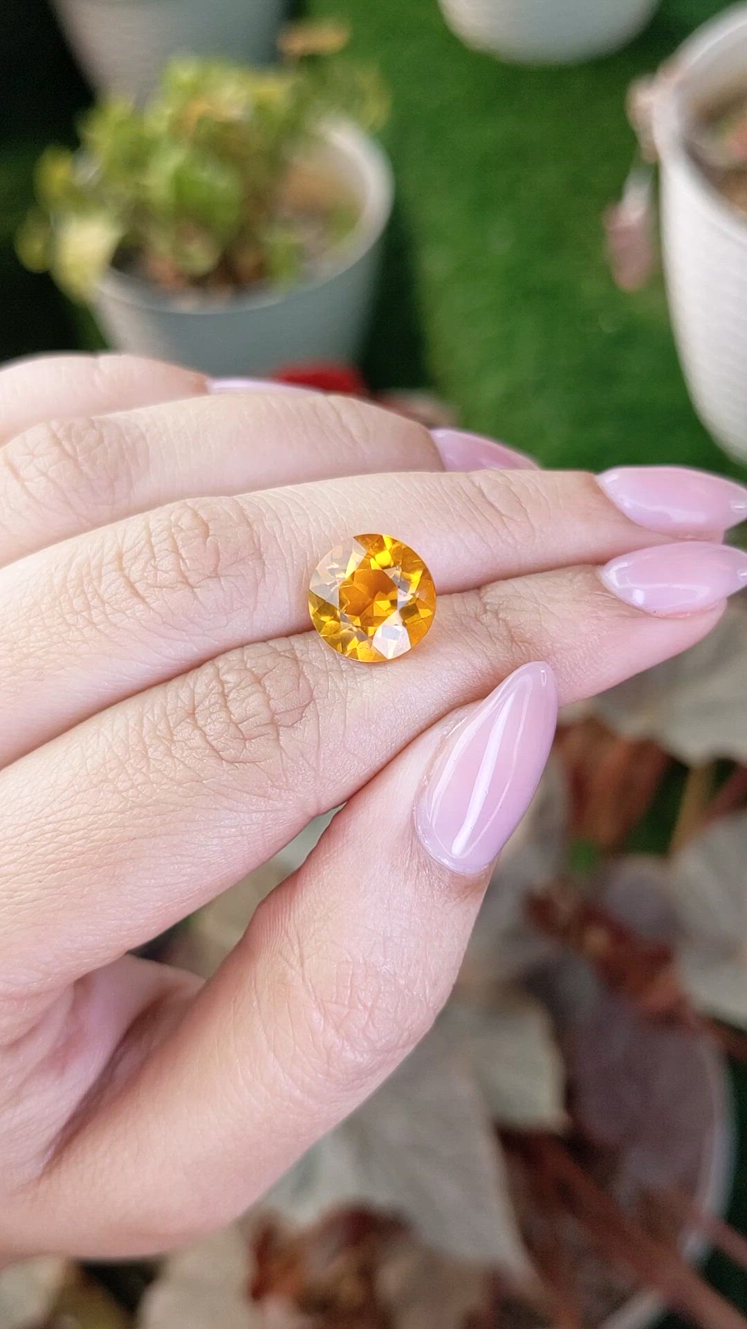 4.77 Ct. Orangish Yellow Citrine from Brazil Size Video