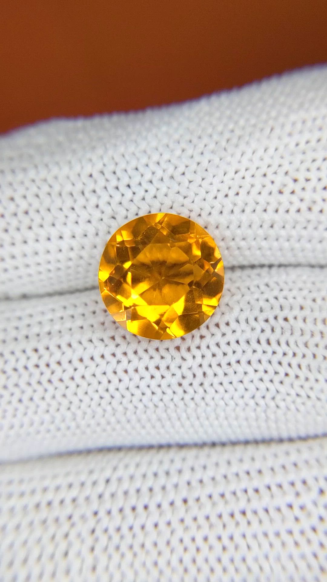 5.21 Ct. Orangish Yellow Citrine from Brazil Size Video