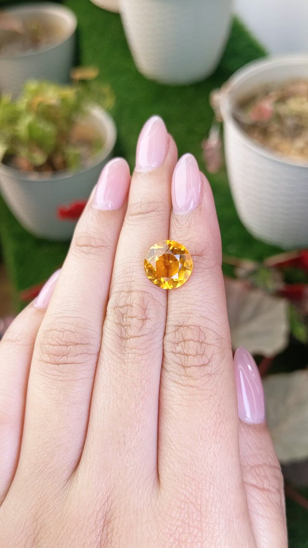 5.21 Ct. Orangish Yellow Citrine from Brazil Size Video