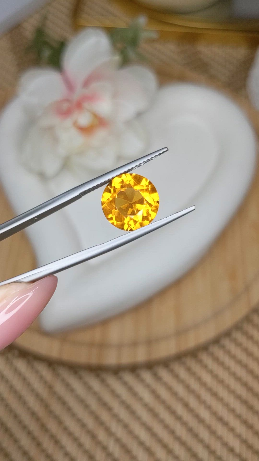 5.21 Ct. Orangish Yellow Citrine from Brazil Size Video