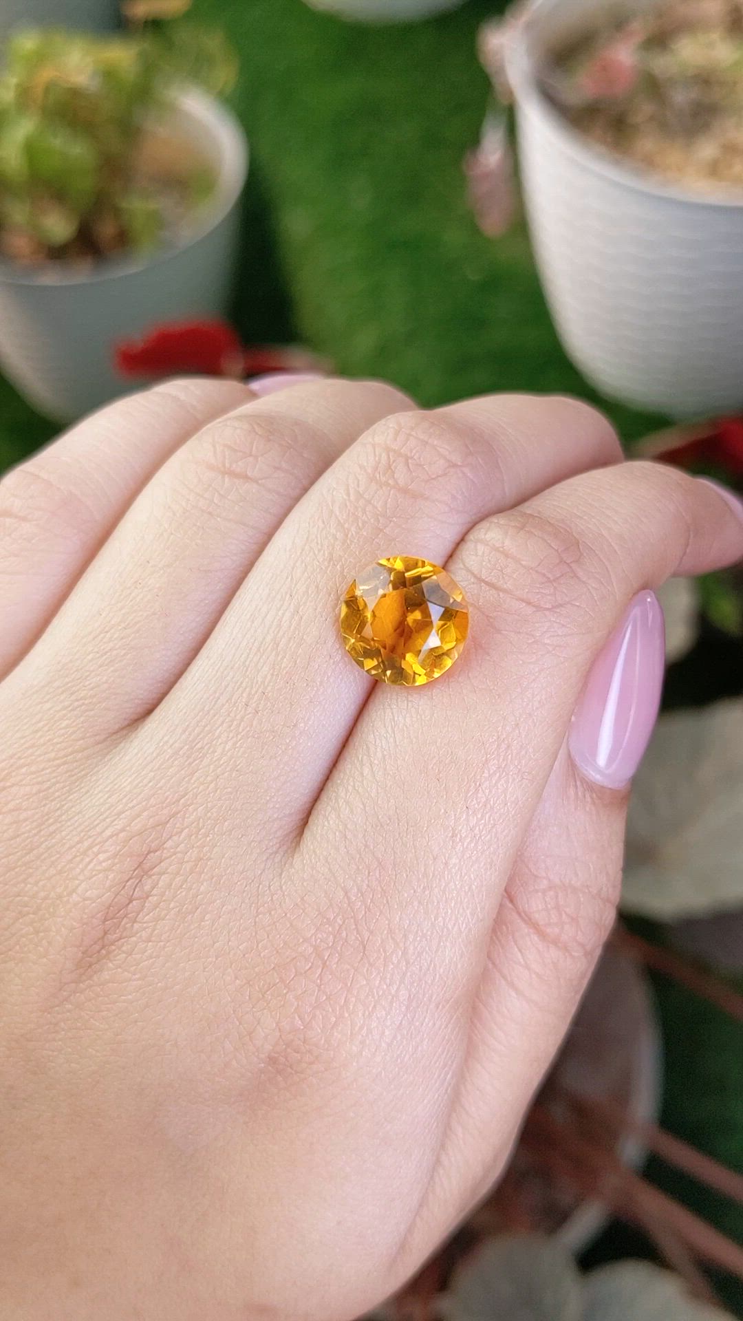 5.21 Ct. Orangish Yellow Citrine from Brazil Size Video