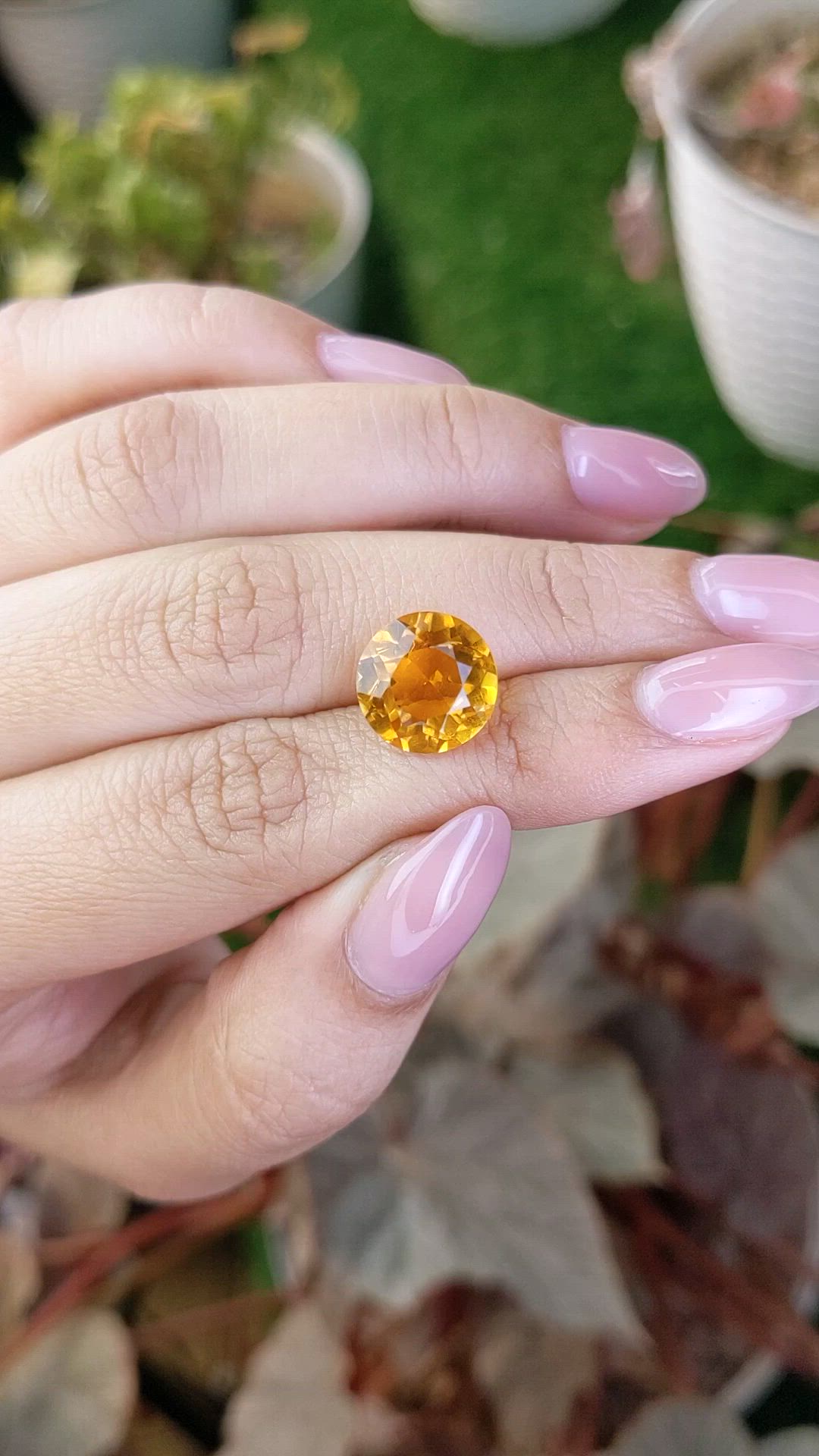 5.21 Ct. Orangish Yellow Citrine from Brazil Size Video