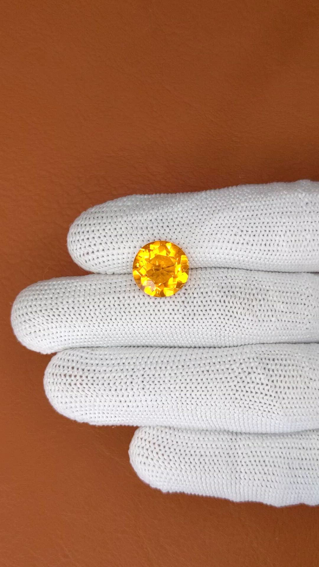5.21 Ct. Orangish Yellow Citrine from Brazil Size Video