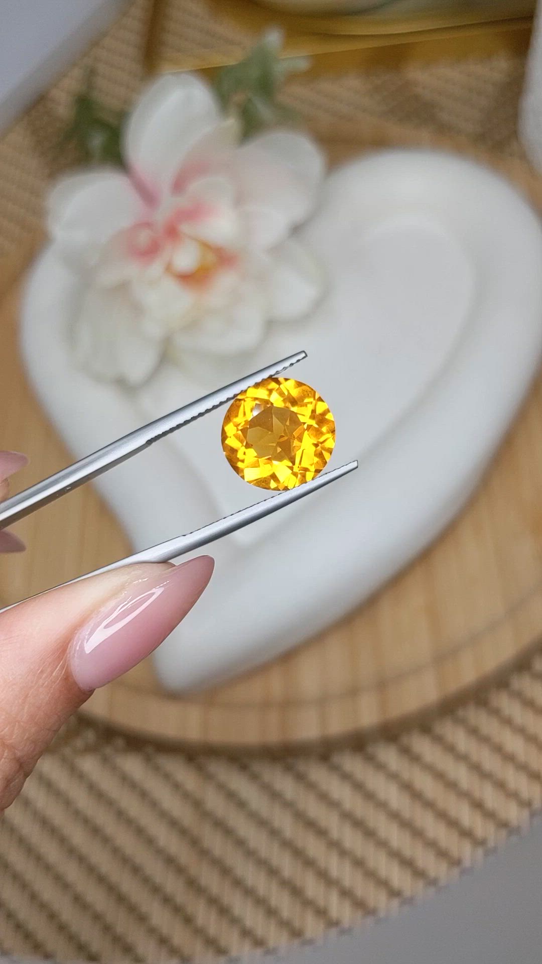 5.92 Ct. Yellowish Orange Citrine from Brazil Size Video