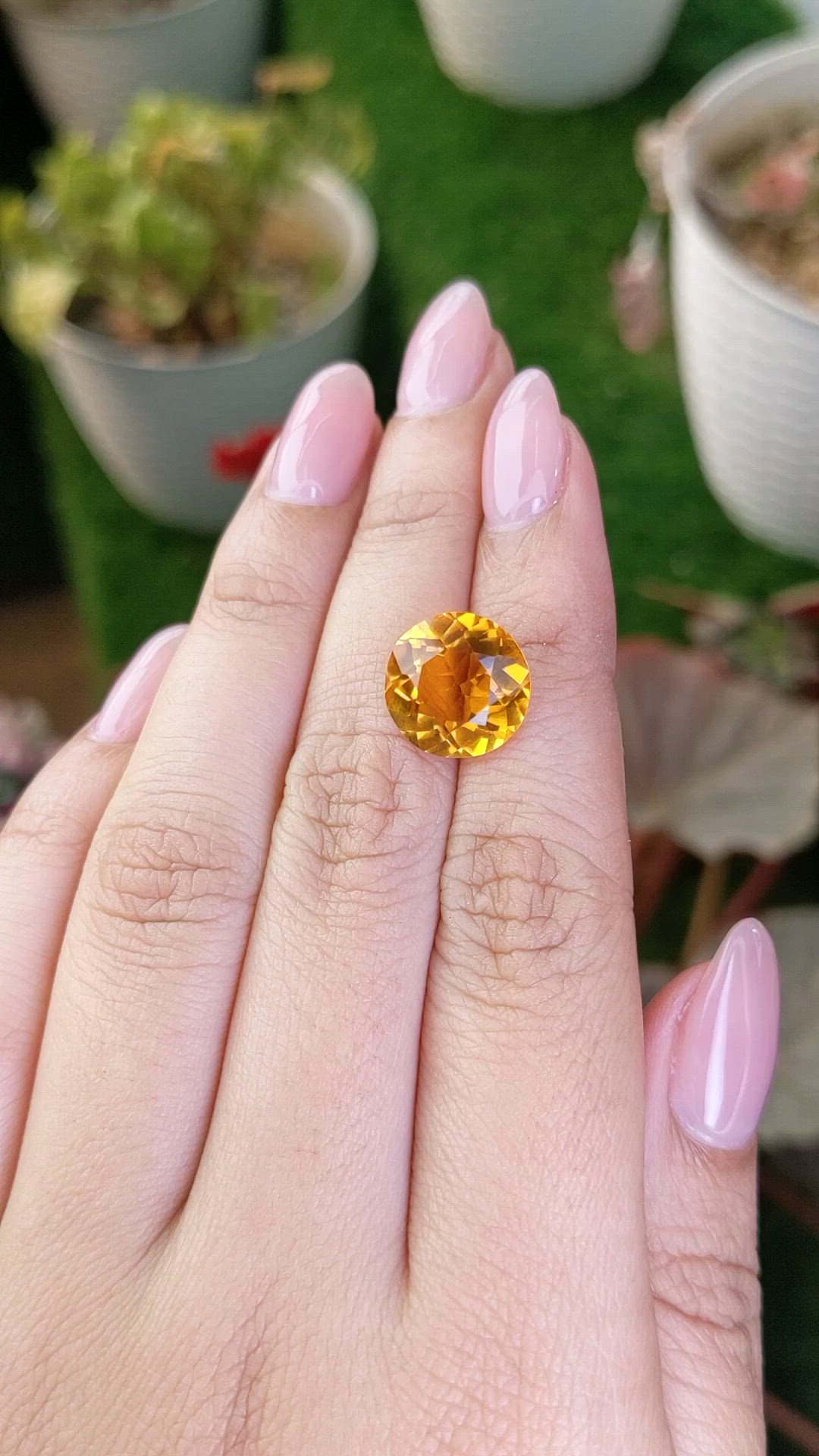 5.92 Ct. Yellowish Orange Citrine from Brazil Size Video