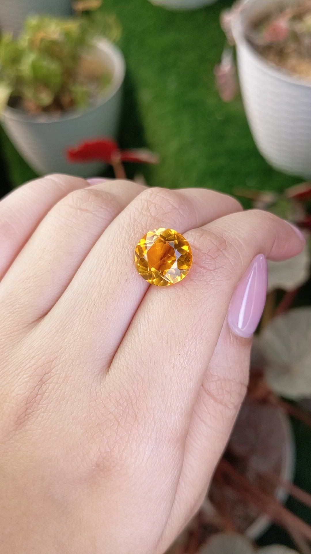 5.92 Ct. Yellowish Orange Citrine from Brazil Size Video