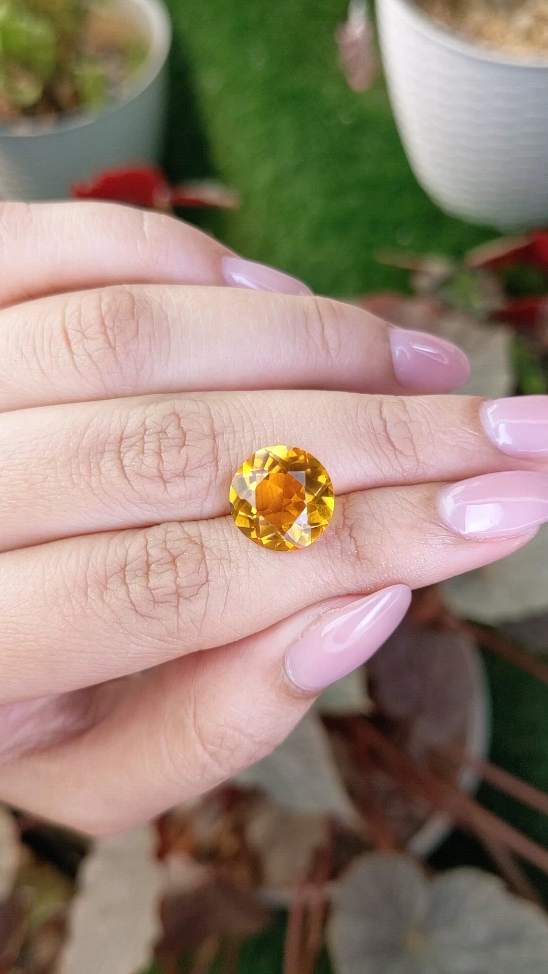 5.92 Ct. Yellowish Orange Citrine from Brazil Size Video