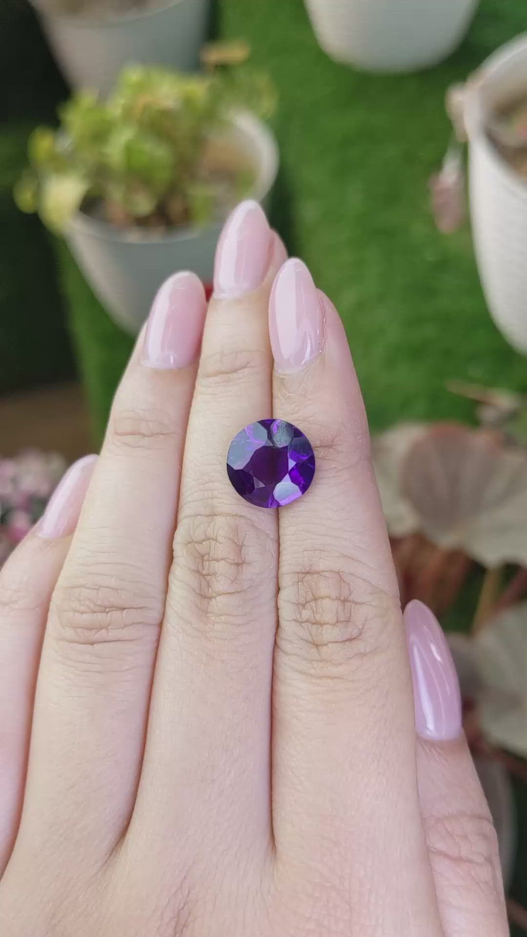 4.35 Ct. Purple Amethyst from Brazil Size Video