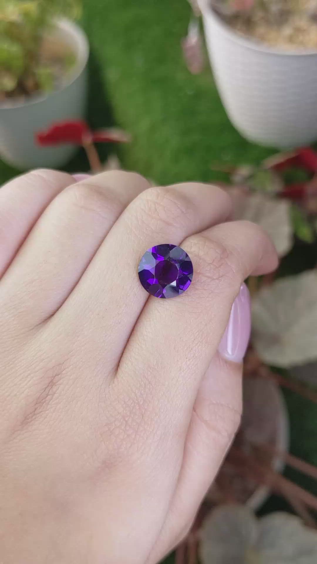 4.35 Ct. Purple Amethyst from Brazil Size Video