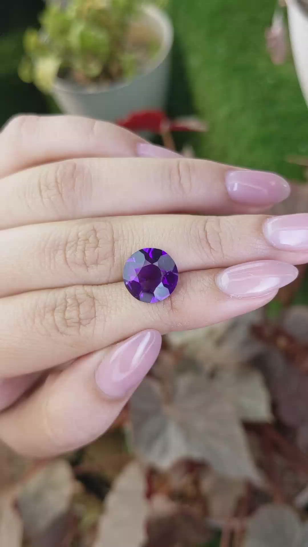 4.35 Ct. Purple Amethyst from Brazil Size Video