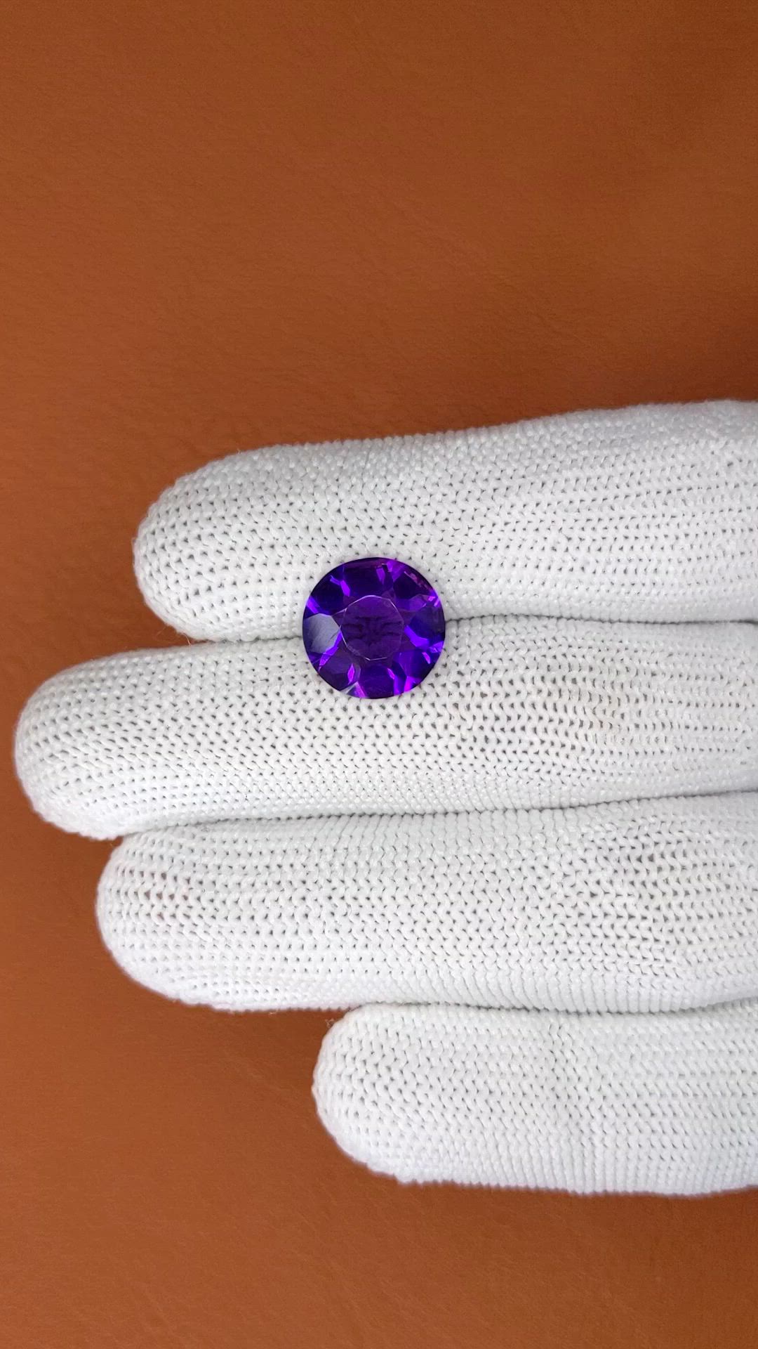 4.35 Ct. Purple Amethyst from Brazil Size Video