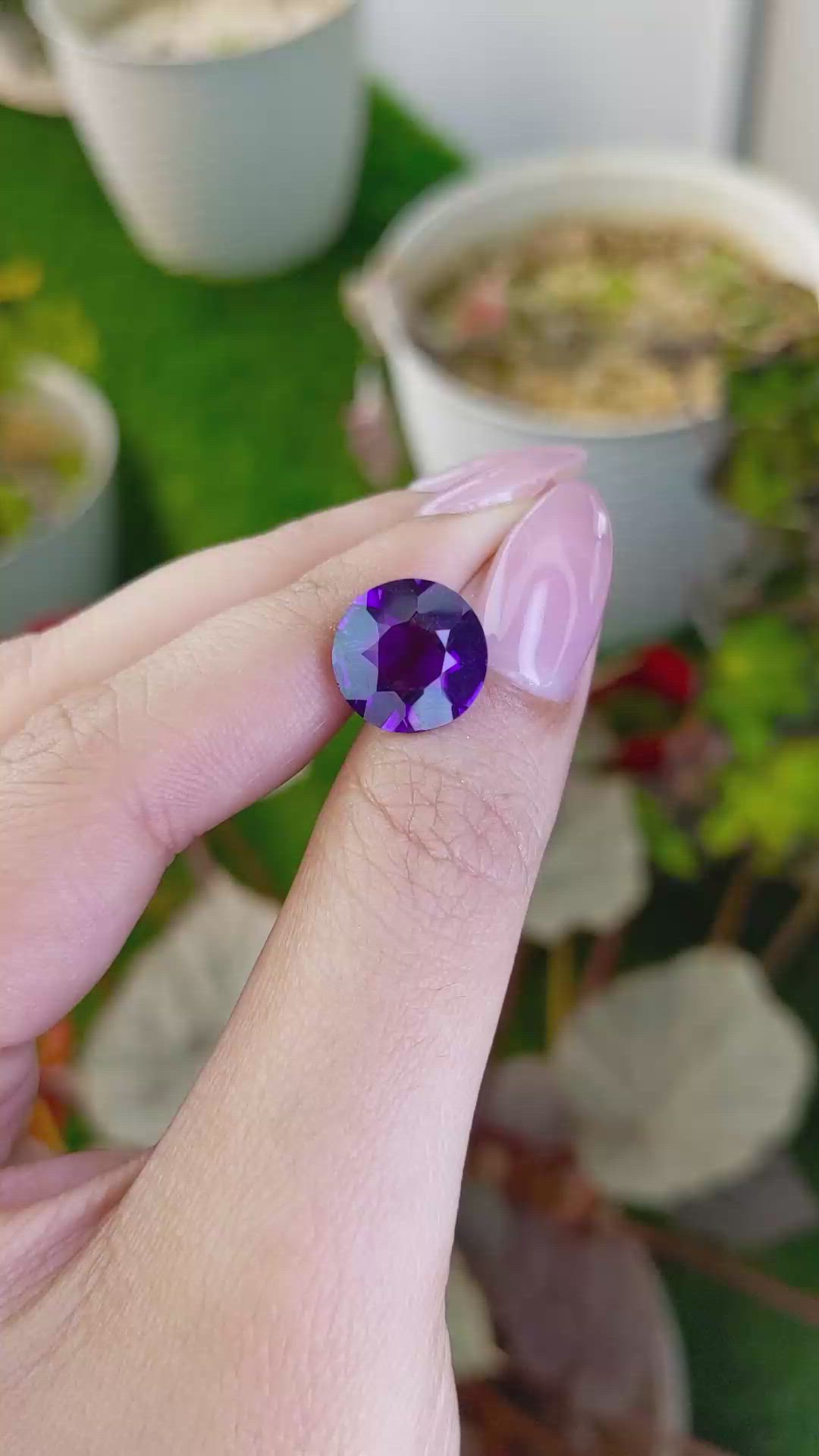 4.35 Ct. Purple Amethyst from Brazil Size Video