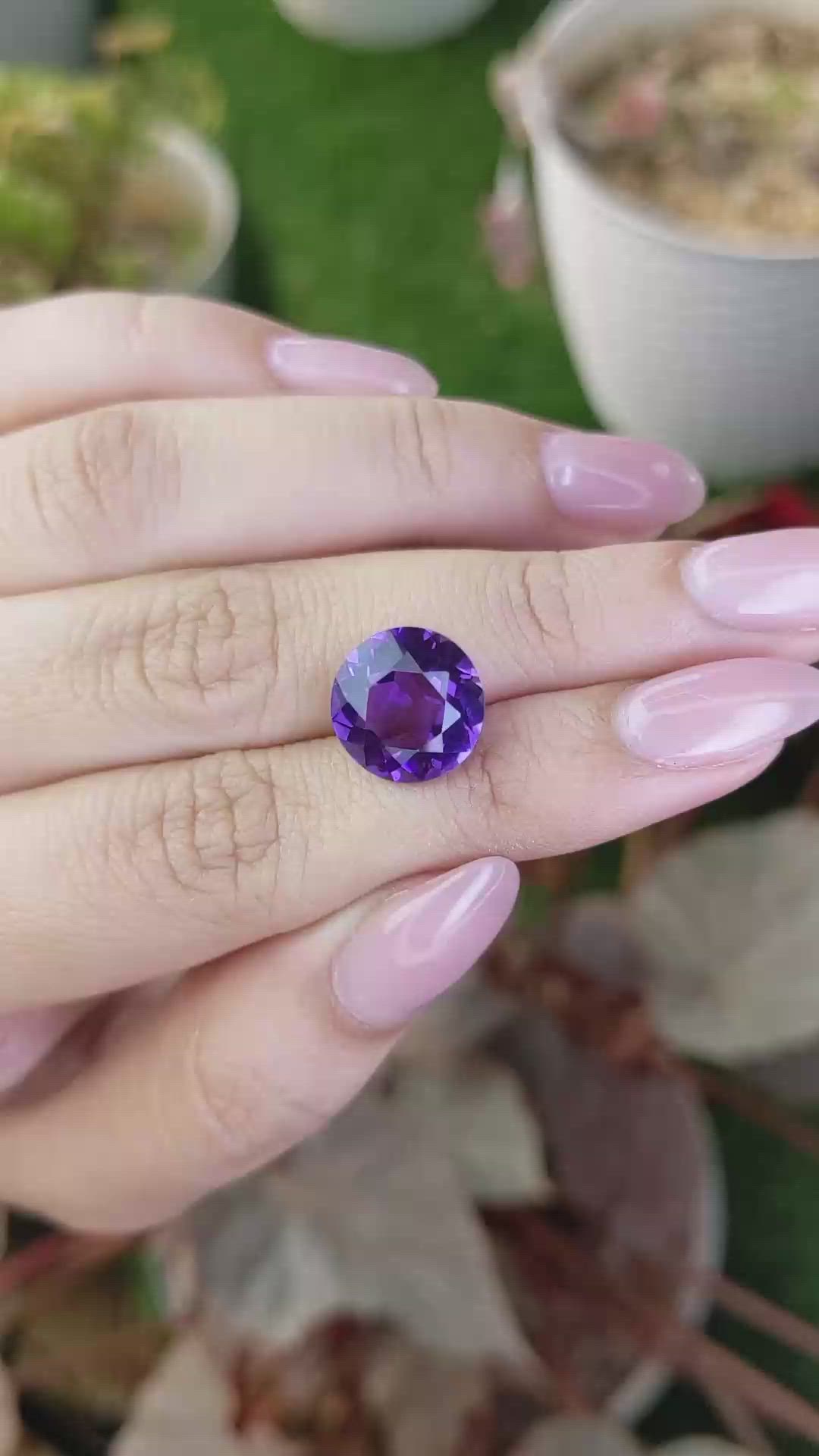 5.89 Ct. Purple Amethyst from Brazil Size Video