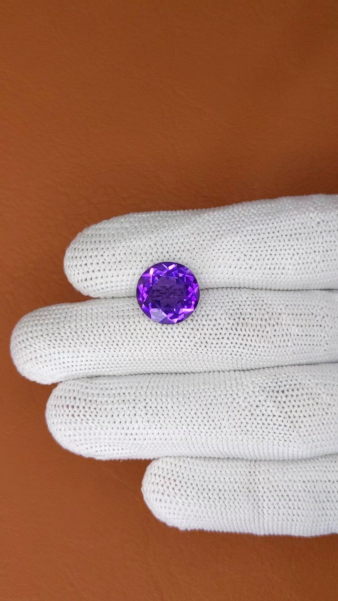 5.89 Ct. Purple Amethyst from Brazil Size Video