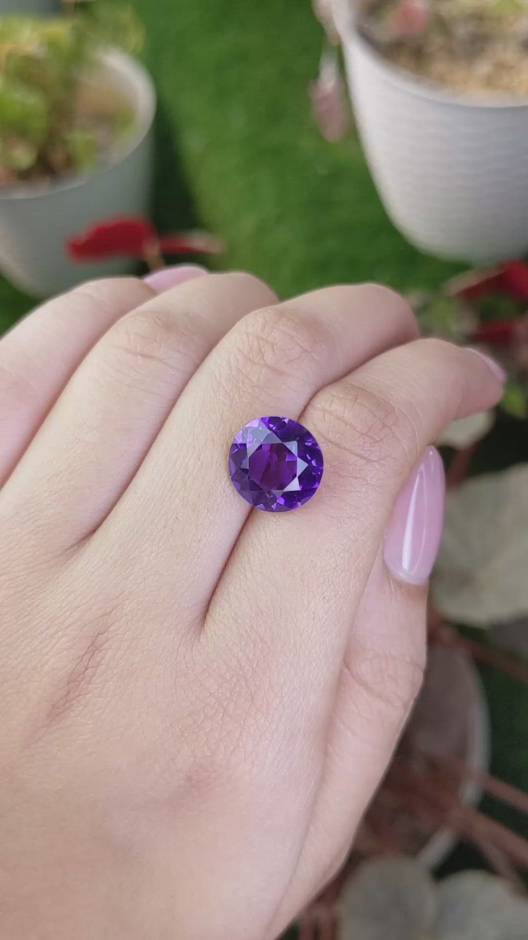 5.89 Ct. Purple Amethyst from Brazil Size Video